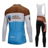 Tenue Cycliste Manches Longues et Collant à Bretelles 2018 AG2R La Mondiale N001